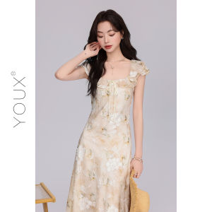 YOUXIANG | Đầm Dài Mùa Xuân Thêu Hoa Nhẹ Nhàng