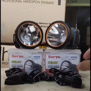 Senter Kepala LED Surya 50W SYH-L505R Cahaya Putih / SYH-L506R Cahaya Kuning Garansi Resmi Original