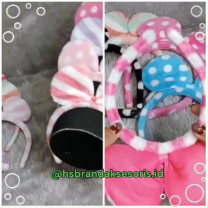 BANDO BULU IMPORT PREMIUM / BANDO TELINGA MICKEY MOUSE / BANDO TELINGA MOTIF GARIS / BANDO BULU KOREAN STYLE / BANDANA KARAKTER LUCU / CUTE HAIRBAND EAR BULU GARIS & MICKEY MOUSE/ BM7325
