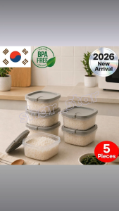 Jipbapmaru Rice Container 350ml Stone Grey 5 Pack Microwave Freezer Safe BPA Free Meal Prep