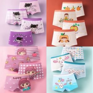 Kids High Quality 4 in 1 Boxer Underwear Soft Comfortable Pure Cotton Underwear for Kids Girls 1-11 Years Old