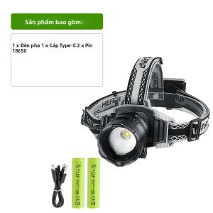 Đèn Pha LED Cường Độ Cao 9980000LM Đèn Pin Đội Đầu Mạnh Mẽ 800W Có Thể Sạc Lại Bằng USB Tầm Xa Với 360 Độ °   Góc Chiếu Sáng Cho Các Hoạt Động Ngoài Trời