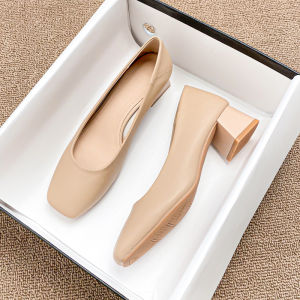 MIFEI | French Style New Heeled Pumps Square Toe Leather Shoes 41-43