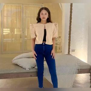 Ilipianiana Bolero Top Blouse Blazer Cover Up Neoprene Fabric - XS to Large