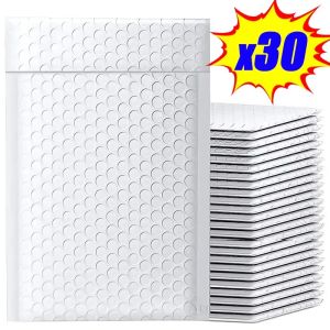 30pcs bao bì bưu kiện túi bọt trắng túi kiểu bao thư tự niêm phong điền túi phong bì storager vận chuyển gói gửi thư Túi