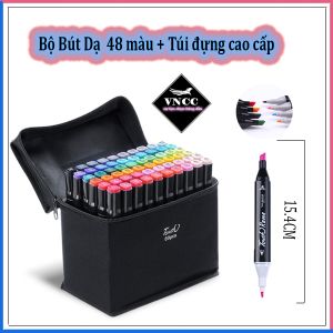 Bộ Bút Dạ 2 Đầu 48 Cây Marker Touch Cool - Set bút màu dạ 48 cây kèm túi màu dạ quang thiết kế hội họa vẽ tranhbút đánh dấu