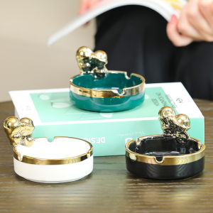 Asbak Keramik/Asbak Estetik/Ashtray Gaya Nordic / Black Gold Ceramic Ashtray Nordic/Asbak Rokok Keramik Mewah