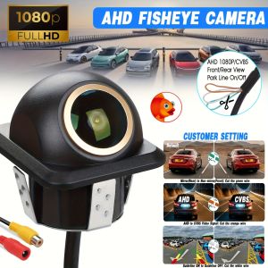 [170° Fisheye Lens] Car Camera Backup CameraHidden Installation with AHD/CVBS Switchable (Orange/White/Green) - Compatible