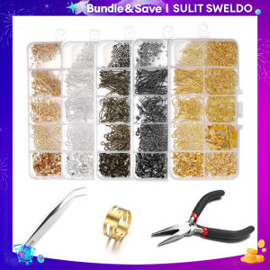 Alloy Accessories Jewelry Findings Set Repair Tools Lobster Clasp Open Jump Rings Earring Hooks for DIY Jewelry Making Supplies