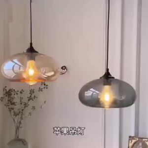Creative Nordic American Country R Simple Restaurant Bar Table Colorful Glass Pendant Light Single Head Apple Pendant Light - Dining Lights Ceiling Light