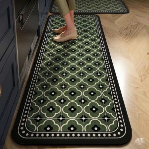VIKAMA Phong Cách Vintage Thảm Chống Bụi Bẩn Chống Trơn Trượt PVC Nhà Bếp Phòng Ăn Phòng Giặt Thảm Giặt Không Cần Giặt Trang Trí Nhà Thảm
