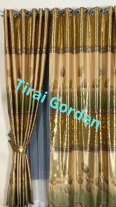 Gorden Blackout premium Tebal halus dan Mewah Model Ring Smokring tulip Glossy Gold siap pasang tersedia berbagai warna dan ukuran