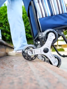 🇸🇬 Foldable Bag Trolley With Wheels  3 Wheel Silent Stair Climber Shopping Supermarket Grocery Market Travel Collapsible Folding Step Climbing Marketing Replacement For Elderly Mother Groceries Large Big Size Waterproof Portable Metal Steel Fold Cart