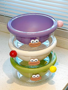 Kitchen Dual Layer Drain Basket My Dopaamine Vegetable Washing Basket Water Draining Rack Cute Style Plastic Fruit Basket