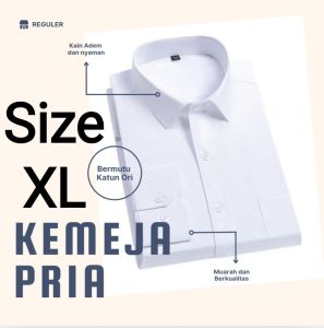 Kemeja Pria Lengan Panjang Khusus Putih Katun 100% Original | Kp 01-01