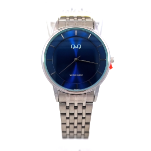 Q&Q C62A-001PY* Silver-Tone Blue Dial Stainless Steel Watch