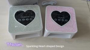 Sparkling Heart Nail Lamp Gift Set Touch Screen USB LED Nail Dryer 21 Lamps 4 Timers Compact Portable for Women Girls Manicure