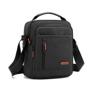 Túi Đeo Chéo Nam Oxford Màu Đen Đơn Giản Túi Đi Làm Thời Trang Túi Đựng Đồ Dùng Cá Nhân Mềm Có Khóa Kéo Dung Tích Lớn