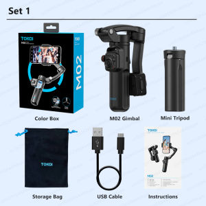 TOKQI 3-Axis Handheld Gimbal Stabilizer for Smartphone IPhone Android Cellphone Anti Shake Video Recording with Wireless Remote