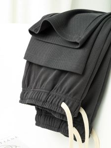 คาร์บอนเกรย์ ลำลอง ทรงขาตรง กางเกงขายาว สปอร์ต กางเกง ผู้ชาย ฤดูใบไม้ผลิ ฤดูใบไม้ร่วง หลวม ผ้าเดรป กางเกงวอร์ม ผู้หญิง ฤดูหนาว สไตล์ใหม่