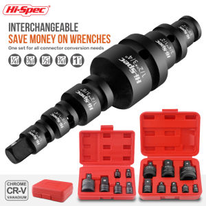 Hi-Spec Impact Socket Wrench Adapter Set 1/4 3/8 1/2 3/4 Inch Square Drive Adaptor Reducer Spanner Hand Tools Kit ﻿with Case