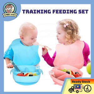 KOGGY Baby Bowl Training Set Tableware Food Bowl Learning Dishes Service Plate Tray Suction Cup Baby Dinnerware Set 3-in-1 Baby Soup Bowl with Straw Feeding/Snack/Soup Straw Bowl with Suction Portable Handle Tableware with Lid Anti-Overflow Snack Cup Baby