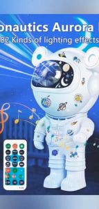 Bluetooth Speaker & DIY Sticker Astronaut Starry Sky Projection Light - Aurora Moon LED Light