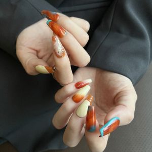 Handmade Wearable Nail Art HESAS Rose Declaration Pure Color Series Elegant Design Bright Color Scheme Chinese Mainland Production