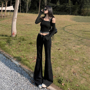 Low Waist Fleece Lined Micro Flared Denim Jeans Womens Autumn Winter New Style Slim Fit Elastic Bell Bottoms Casual Cotton Stretch Denim