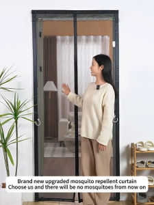 【Explosive door curtain】 magnetic curtain door Strengthen magnetic absorption Wear-resistant mosquito net for door Sun resistant 0 odor door net curtain magnetic door curtain magnetic Magnetic Mesh Curtain Magic Door