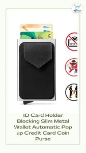 Mylilangelz SV ID Card Holder Blocking Slim Metal Wallet Automatic Pop Up Credit Card Coin Purse