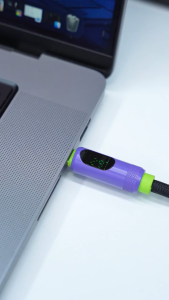 HAGiBiS SX04S Magnetic 240W USB-C Fast Charging Cable with LED Power Display – Tangle-Free Waterproof and High-Speed Data Transfer