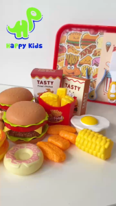 Đồ chơi mô phỏng thức ăn nhanh lắp ráp burger combo thức ăn nhanh bánh pizza gà rán dành cho bé