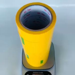 Băng keo màu Vàng OPP rộng 4cm dài 65 mét lõi giấy 3mm 1 cây 7 cuộn - Shop Út Lớn