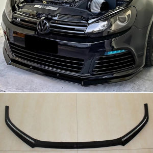 High 6GTI Three-piece Front Lip Spoiler Modification Aftermarket ABS Material Car Bumper Kit for Volkswagen Golf 6