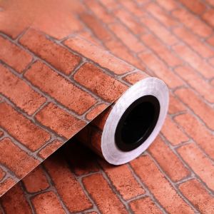 Wallpaper Self-Adhesive Retro Thickened Imitation Brick Pattern Wallpaper Red Brick Brick PVC Waterproof Restaurant Decoration Background Wall Stickers
