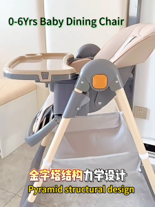 🔥5in1🔥Baby Dining Chair Foldable Baby Chair with Wheels Kerusi Makan Baby Adjustable Baby High Chair Feeding 0-6Year Old