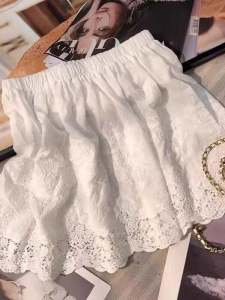 plus Size 300 Pounds Lace Short Skirt Womens Base Layer Meat Covering Spring Autumn Winter Wear High Waist A-Line Skirt