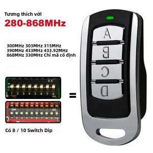 Điều Khiển Từ Xa Nhà Để Xe Đa Tần Số 4 Trong 1 287-868 MHz Nhân Bản 43442 MHz 86835 MHz 43392 MHz Bộ Phát Key Fob Đa Năng Cho Lệnh Cổng