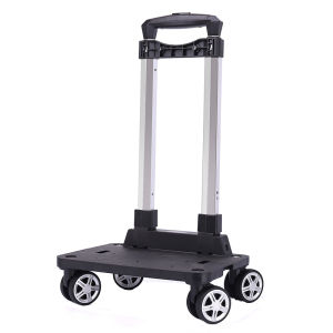 Portable Folding Aluminum Alloy Wheel Suitcase Hand Pull Car Hand Push Cart Home Use Small Push Cart Four Wheel Foldable Handle