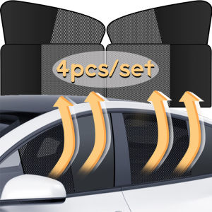 4pcs/set Universal Car Sunshade UV Protection Foldable Car Double Panel Side Window Sunshade Summer Protective Window Film