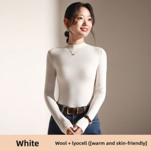 MiiOW | Warm Wool Half-High Neck Long Sleeve Slim Fit Knit Sweater