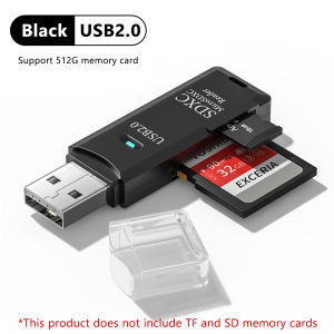 2 In 1 USB 3.0 2.0 Micro SD TF Card Reader High Speed Data Transmission up to 5Gbps Compatibility Multiple for PC Laptops Camera