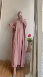 Abaya Aisyah Jumbo Polosan Bahan Premium Rayon Twill