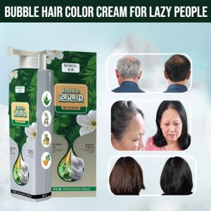 Bubble Hair Color Cream For Lazy People Plant Hair Dye Coloring Shampoo Dye Grey Hair White Hair Turn To Black
