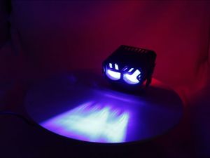 【COD】2PCS Mini Driving Light Five Mode Motorcycle Spotlight Led Strong Light Dual Lens Auxiliary Light With Angel Eyes Flashing Electric Vehicle Headlights