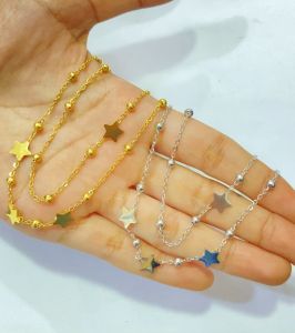 Noin Gelang Kaki Titanium Asli Anti Luntur Double Layered Little Star Untuk Wanita Korea GLK21