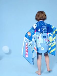 【Upgrade Your Style】 Blissful KAPPA Kids Beach Swim Towels Quick-drying Cloth Bath 120*60cm