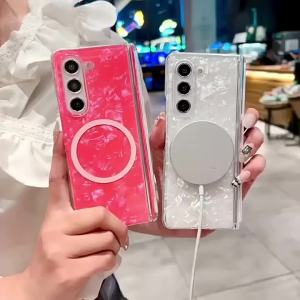 Fashion Magnetic Hinge Protect Hard PC Case for Samsung Galaxy Z Fold 8 Ultra 7 6 5 4 Support Wireless Charge Shockproof Cover