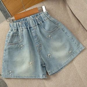 Sonkpuel | 2-12 Years Girls New Summer Shorts Jeans Fashion Embroidery Bow Short Denim Pants Kids Clothes Children Cotton Shorts
